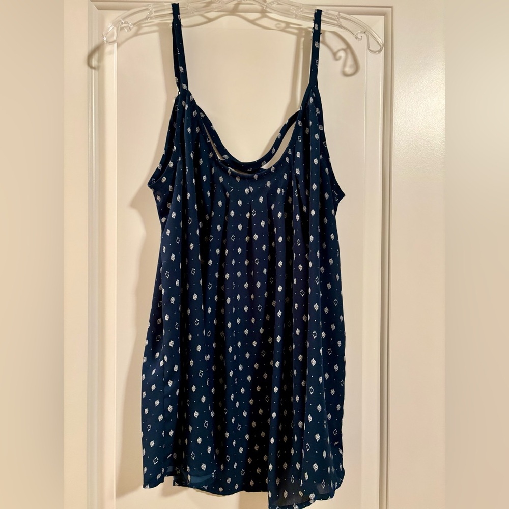 Torrid Teal Blue Sleeveless Top with White Accents